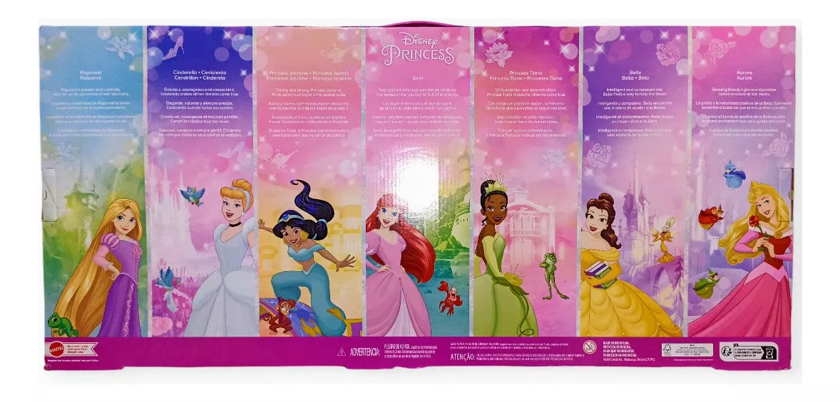 Set 7 Muñecas Princesas Disney Mattel Colección Vestidos