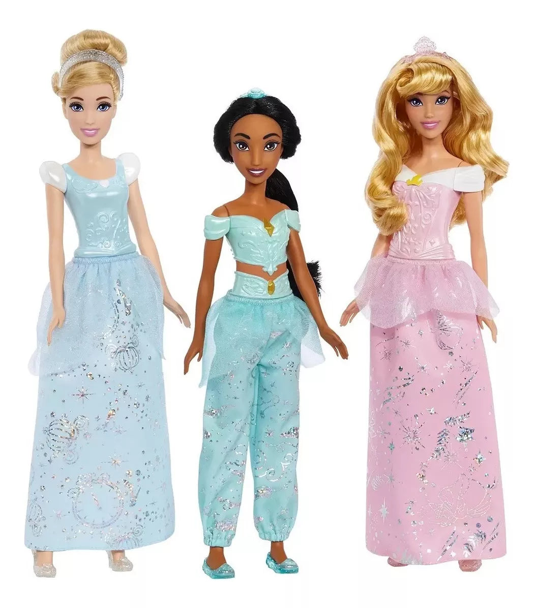 Set 7 Muñecas Princesas Disney Mattel Colección Vestidos