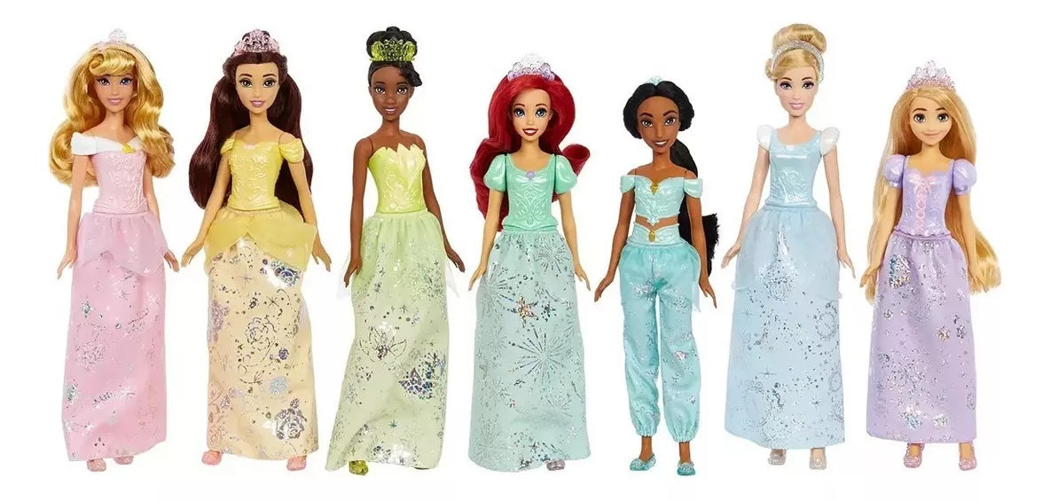 Set 7 Munecas Princesas Disney Mattel Coleccion Vestidos Juguetimania